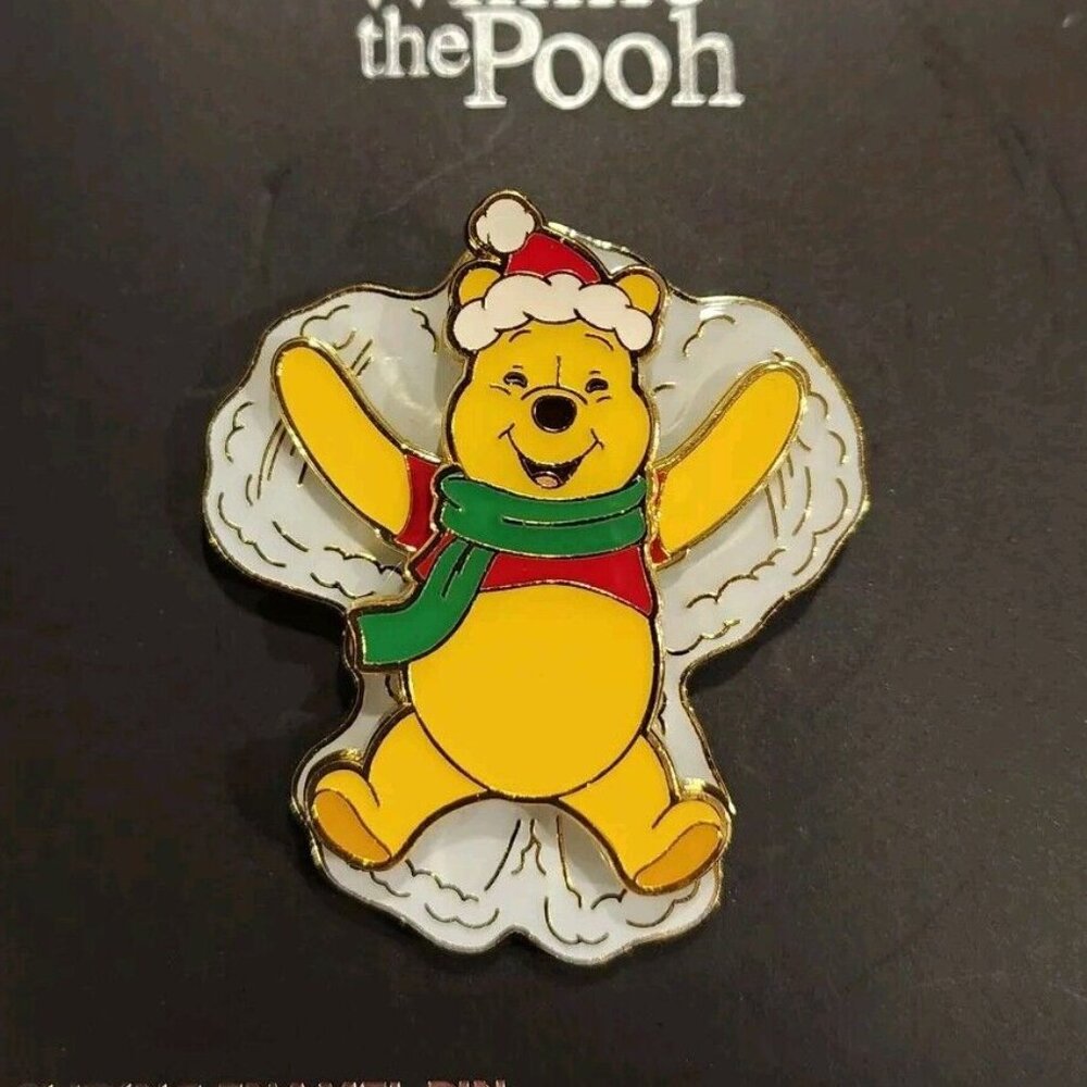 Loungefly Disney Winnie the Pooh Snow Angel Pooh Bear Moving Arms Enamel Pin